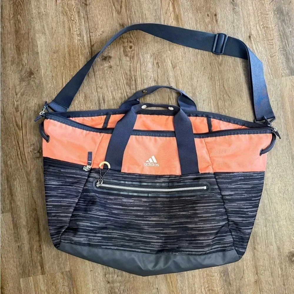 Adidas Orange and Black Travel Bag